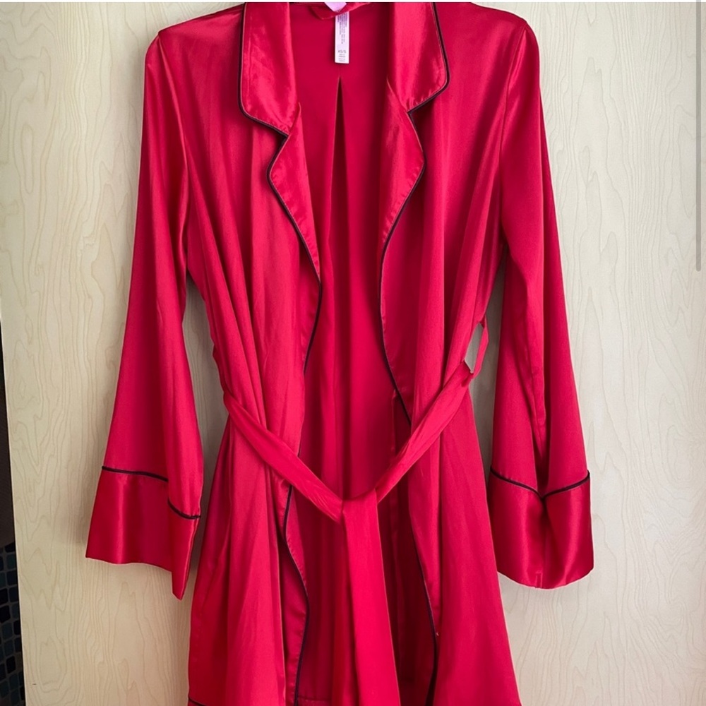 Gillian O’Malley red satin Robe